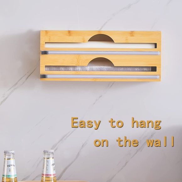 NEW 2 in1 Foil and Plastic Wrap Organizer Wrap Dispenser with Cutter - Picture 2 of 8